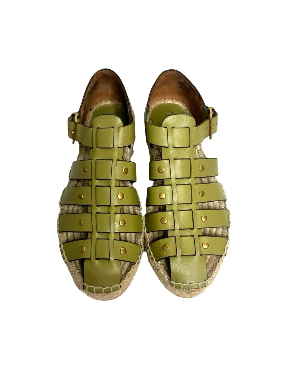 Tory Burch | Fisherman Studded Platform Espadrille in Pistachio Green 7.5